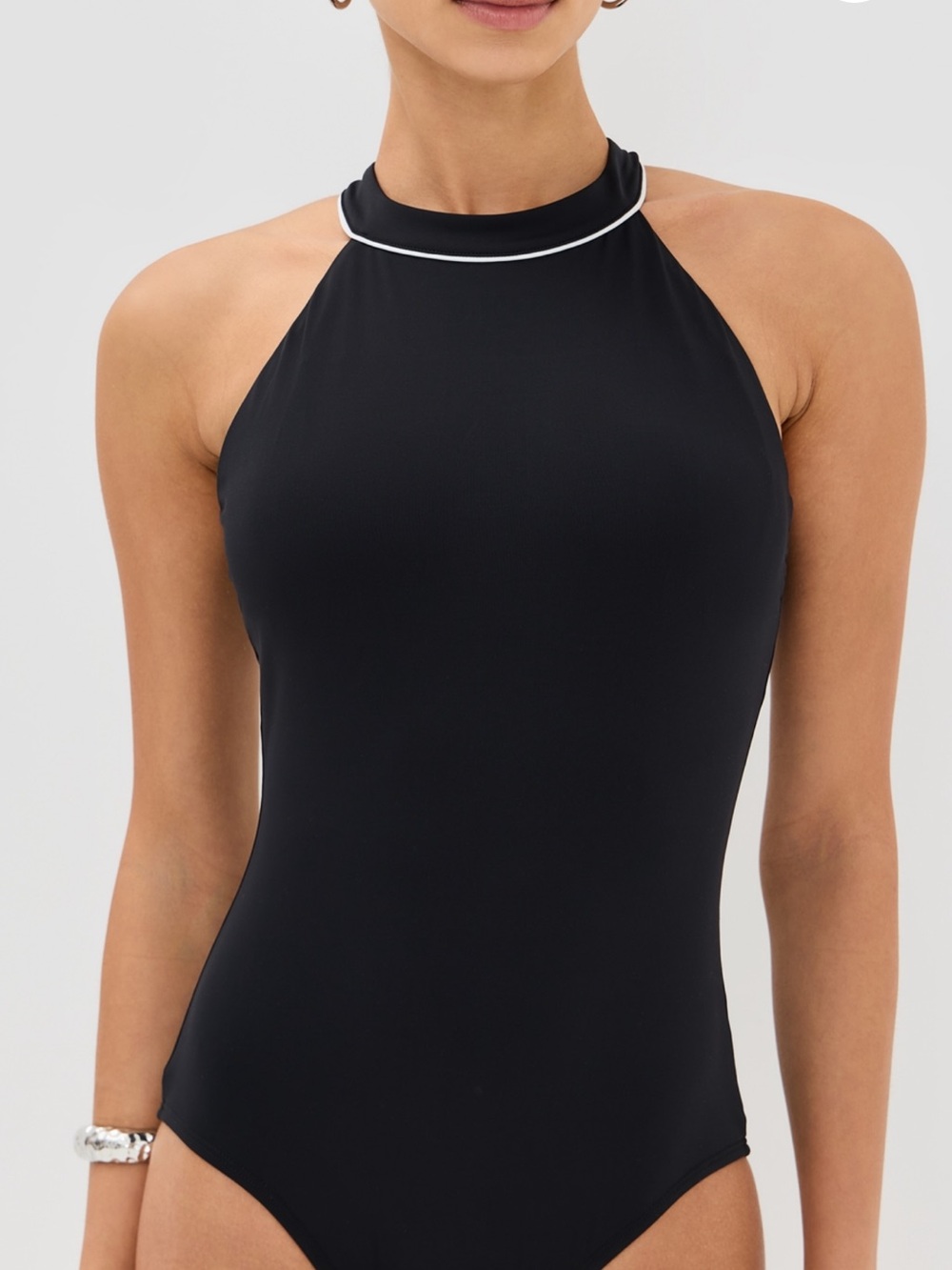 STAUD Black High-Neck One-Piece